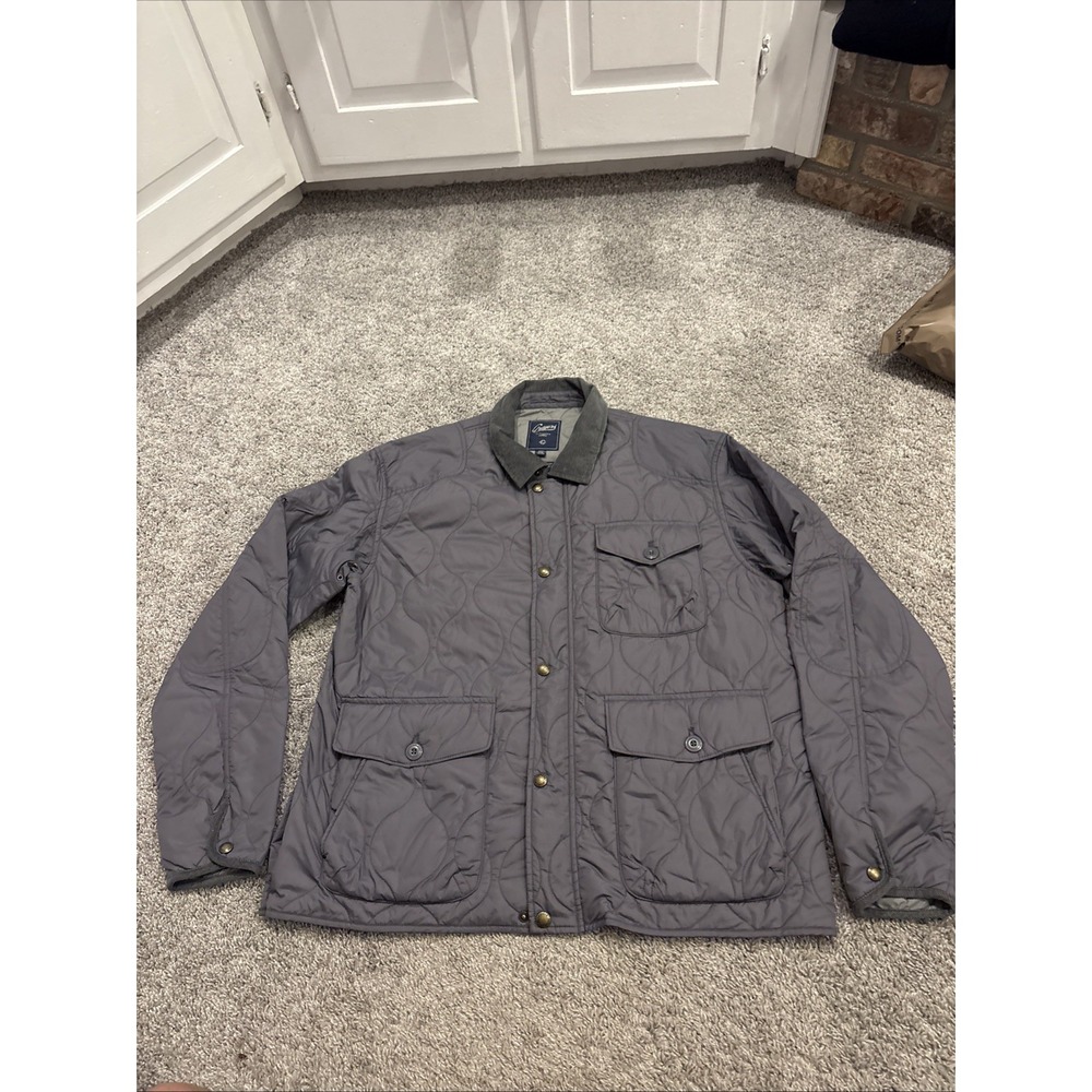Grayers Andrew Quilted Jacket Men's XL Gray Quilted Full Zip Corduroy Collar